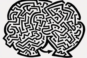Brain with sword going through it tattoo idea