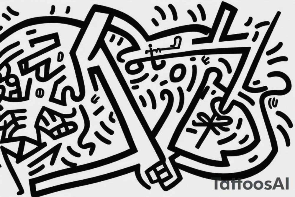 Brain with sword going through it tattoo idea