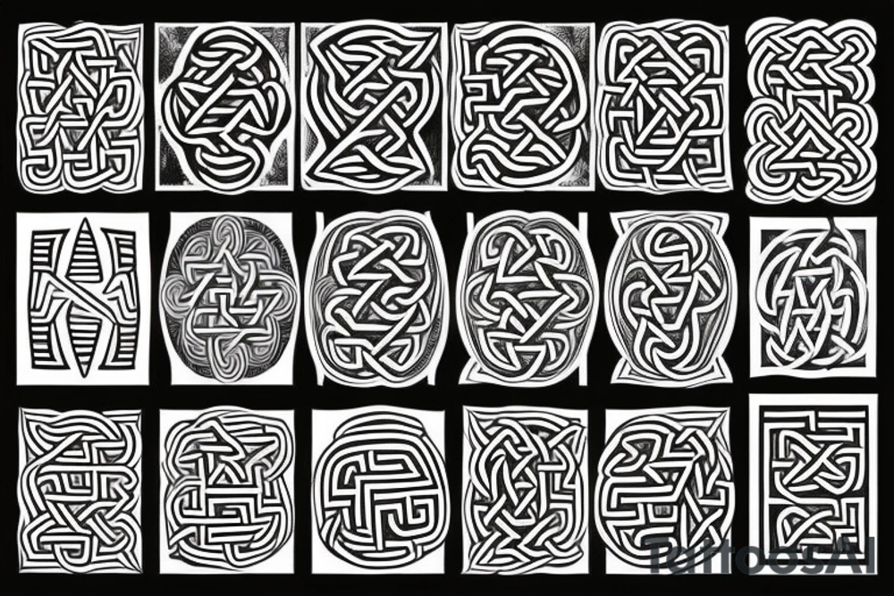 Middle Aztec or Celtic runes tattoo idea