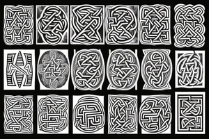 Middle Aztec or Celtic runes tattoo idea