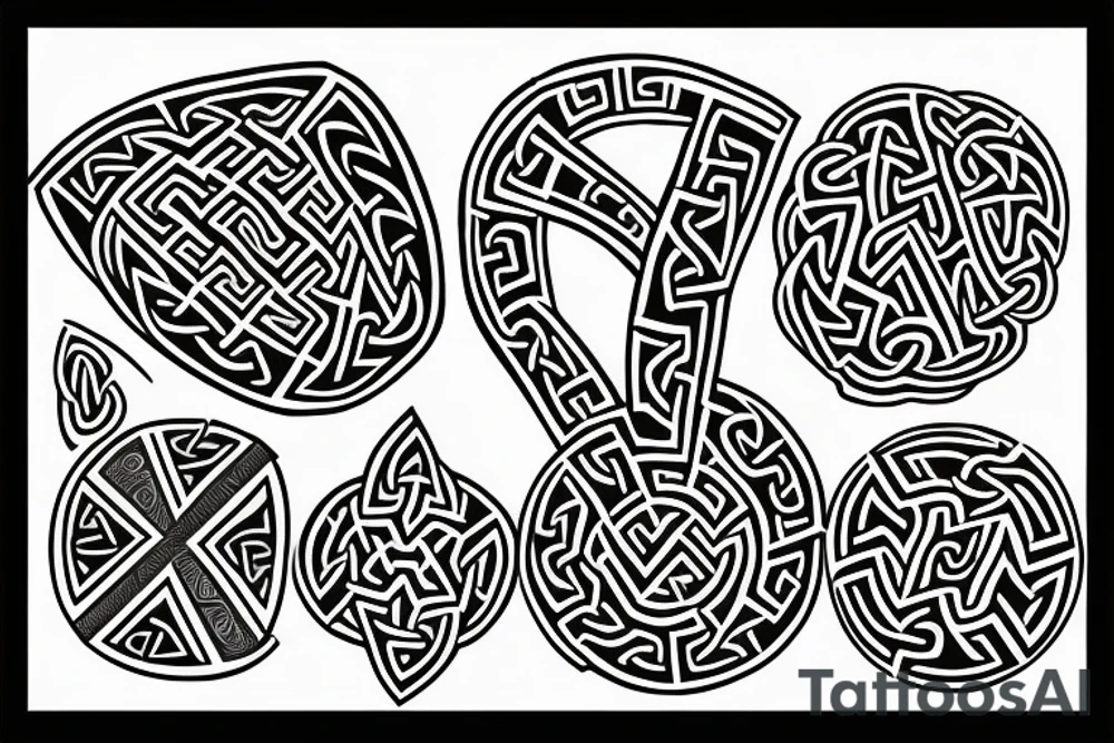 Middle Aztec or Celtic runes tattoo idea