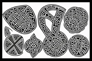 Middle Aztec or Celtic runes tattoo idea