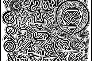 Middle Aztec or Celtic runes on the whole body tattoo idea