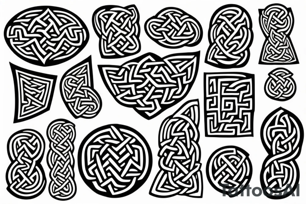 Middle Aztec or Celtic runes on the whole body tattoo idea
