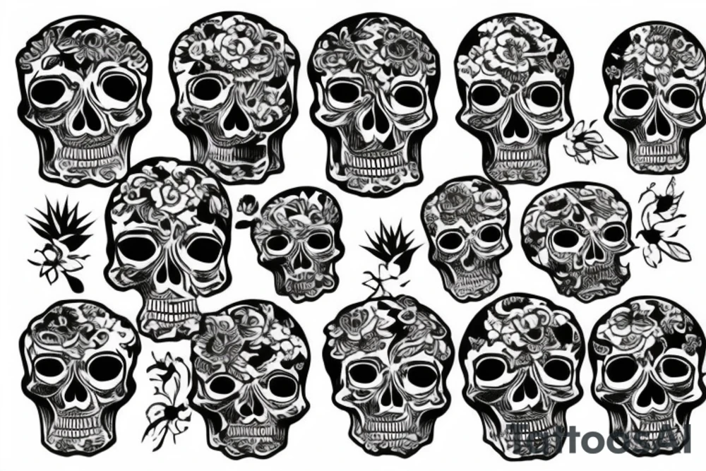 skull on lotus tattoo idea
