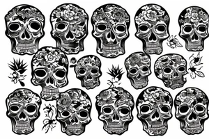 skull on lotus tattoo idea