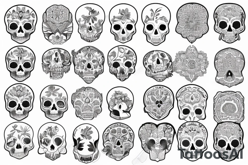 Lotus flowers in the shape of a skull tattoo idea