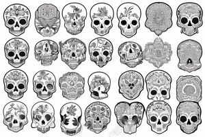 Lotus flowers in the shape of a skull tattoo idea