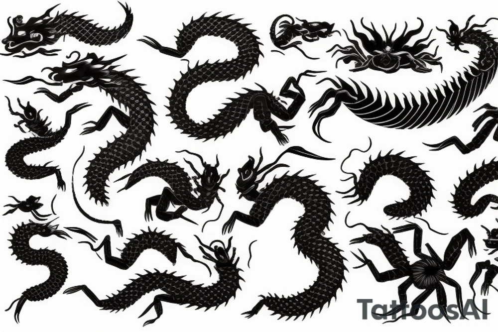 japanese dragon and scorpion tattoo idea