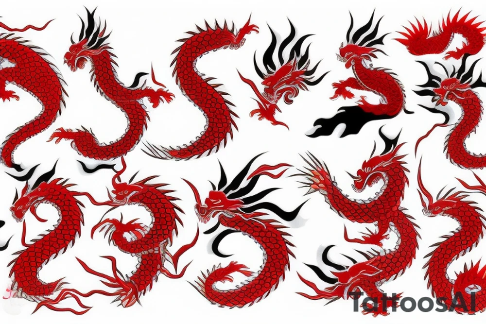 red japanese dragon tattoo idea