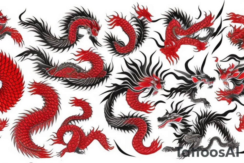 red japanese dragon tattoo idea