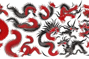 red japanese dragon tattoo idea