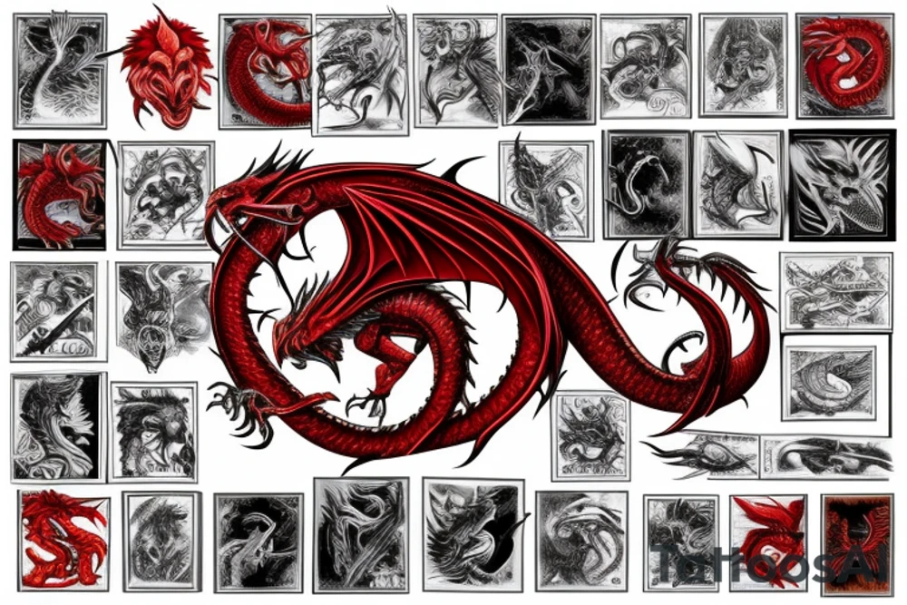 red
 dragon tattoo idea