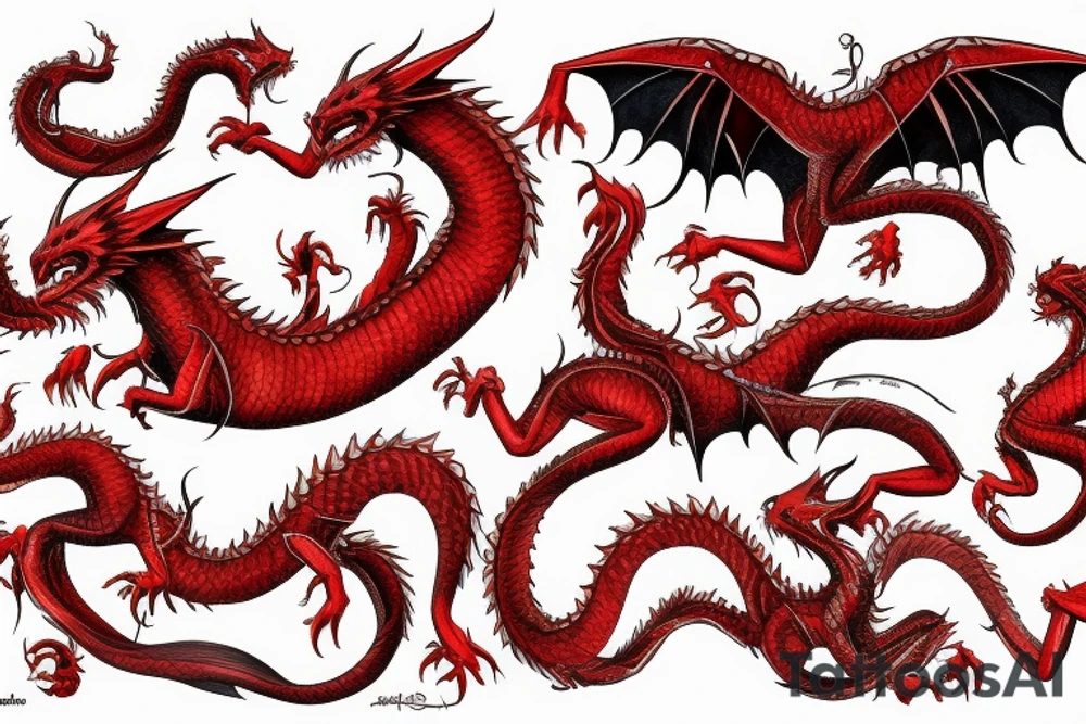 red
 dragon tattoo idea