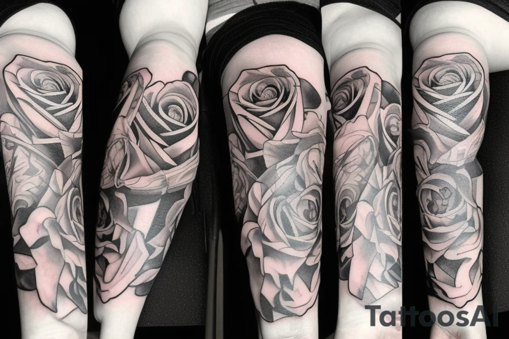 Rose and skull tattoo idea