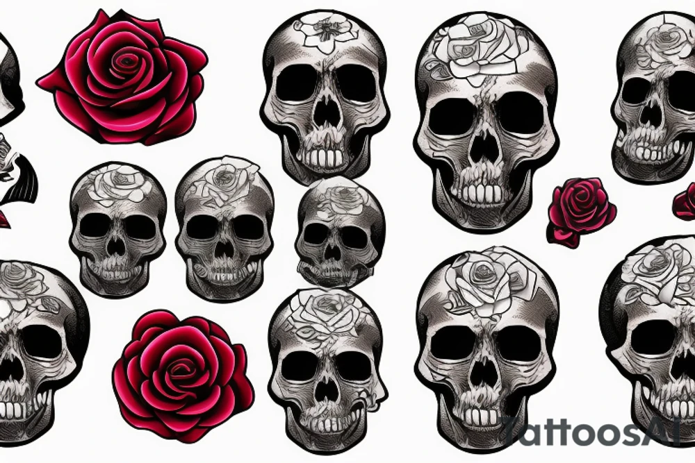 Rose and skull tattoo idea
