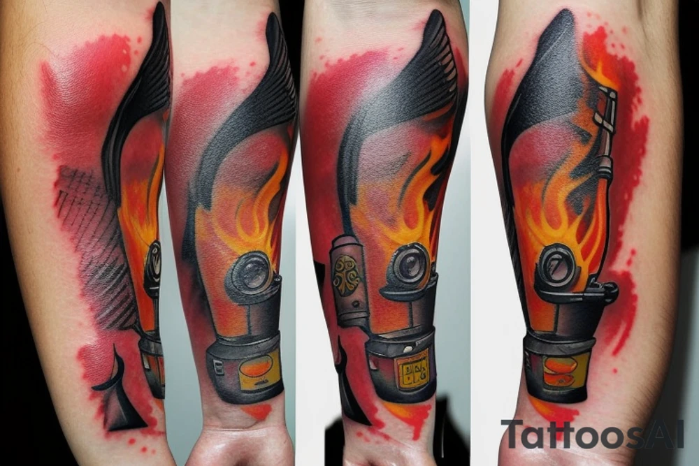 match on fire tattoo idea