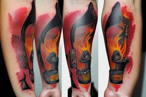 match on fire tattoo idea