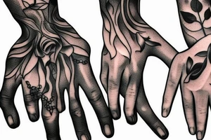 hands with candle tattoo idea