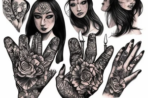 hands candle tattoo idea