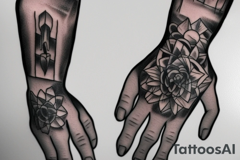 hands candle tattoo idea