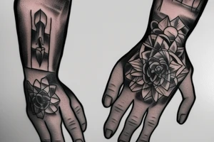 hands candle tattoo idea
