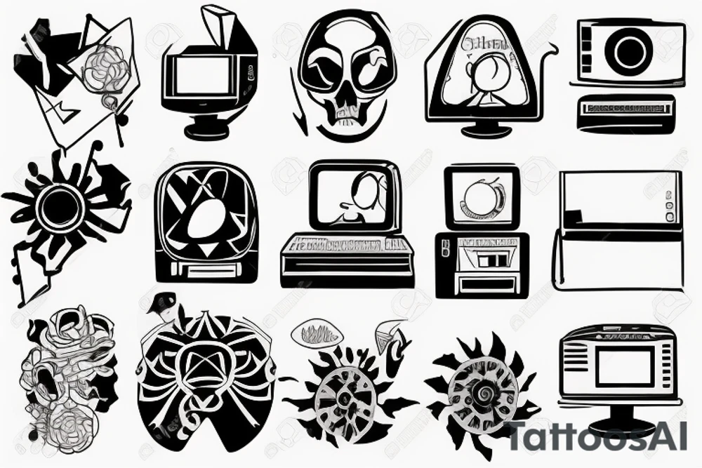 computers style tattoo idea