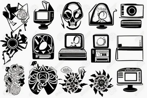 computers style tattoo idea