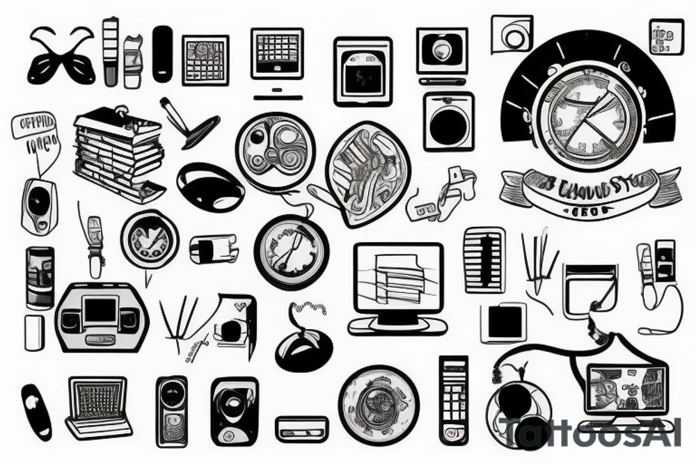 computers style tattoo idea