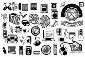 computers style tattoo idea