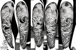 Snake uroboros moon calm tattoo idea