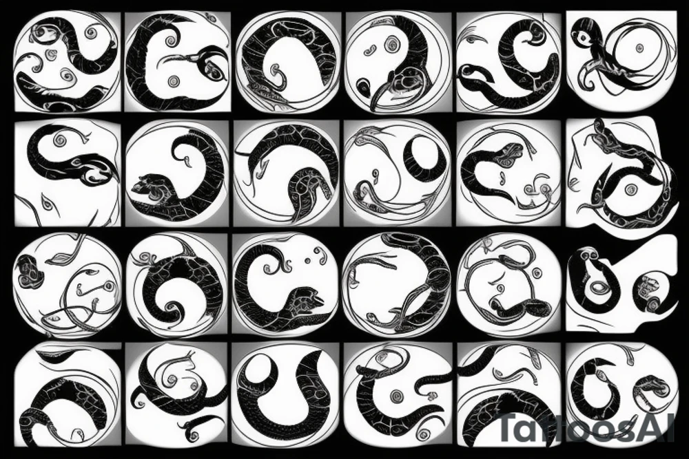 Snake uroboros moon tattoo idea