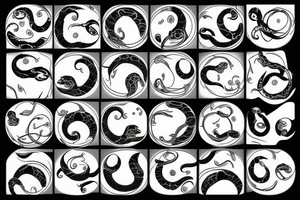 Snake uroboros moon tattoo idea