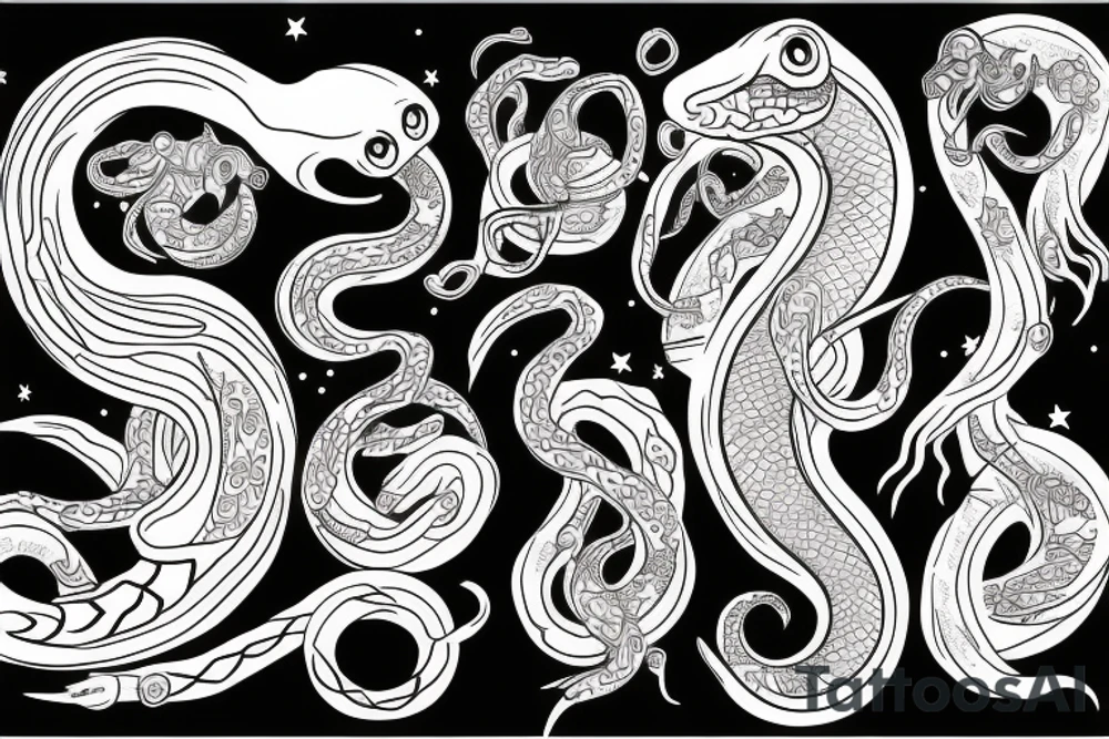 Snake uroboros moon tattoo idea