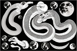 Snake uroboros moon tattoo idea