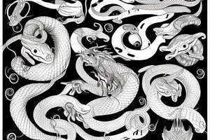 Snake uroboros moon tattoo idea