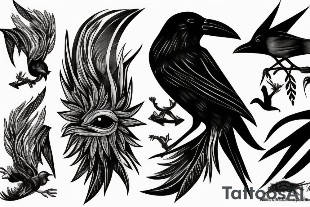 Crow with sickle tattoo idea