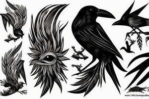 Crow with sickle tattoo idea