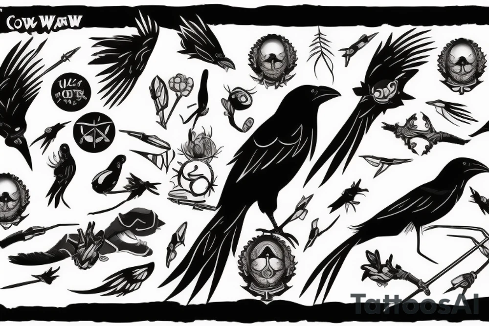 Crow with sickle tattoo idea