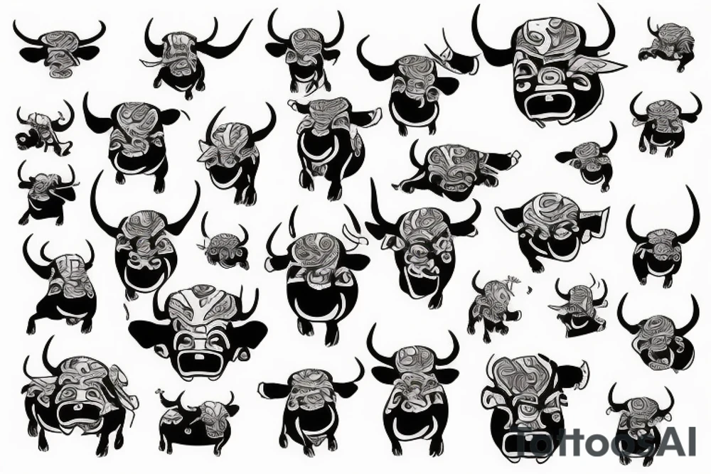 Dancing bull tattoo idea