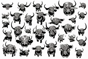 Dancing bull tattoo idea