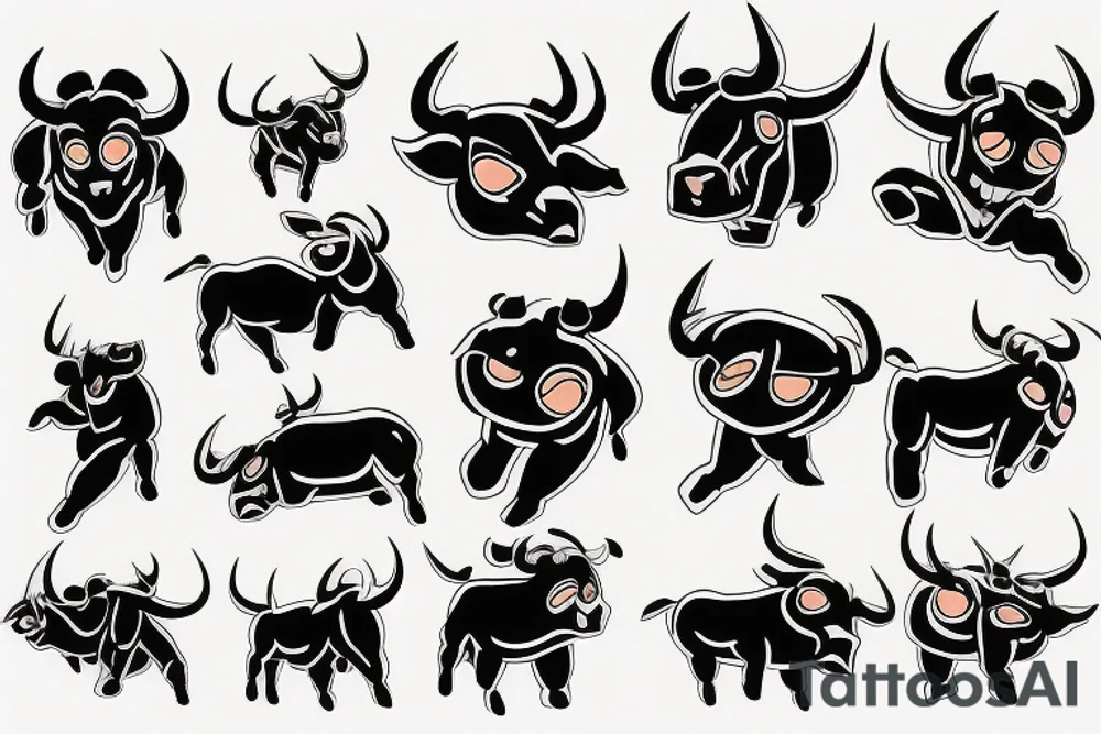 Dancing bull tattoo idea