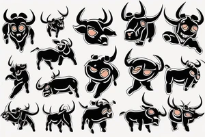 Dancing bull tattoo idea