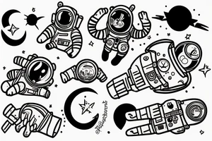 Cat-cosmonaut tattoo idea