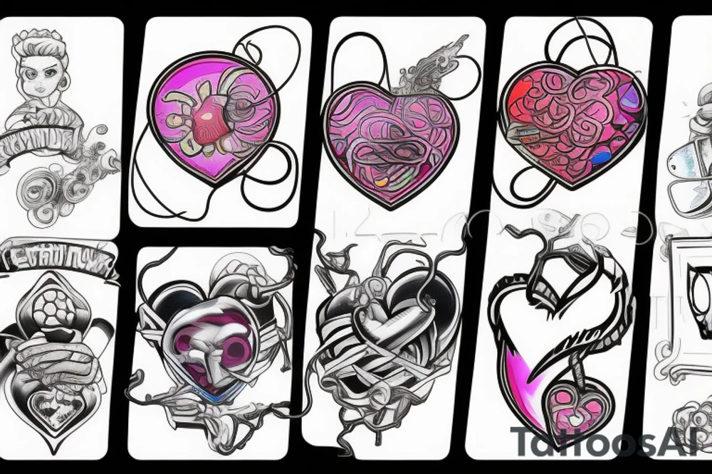Electric heart tattoo idea