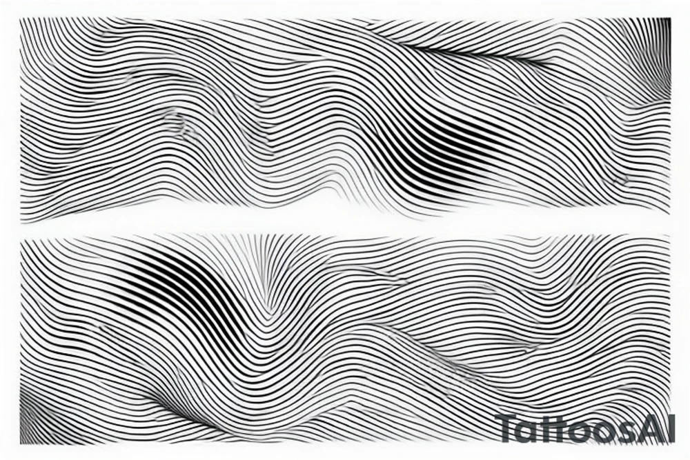 waves, japan,, geometry, black white tattoo idea