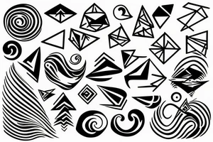waves, geometry, black white tattoo idea
