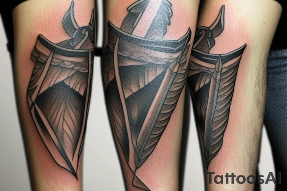 skyrim arrow in leg dowakin tattoo idea