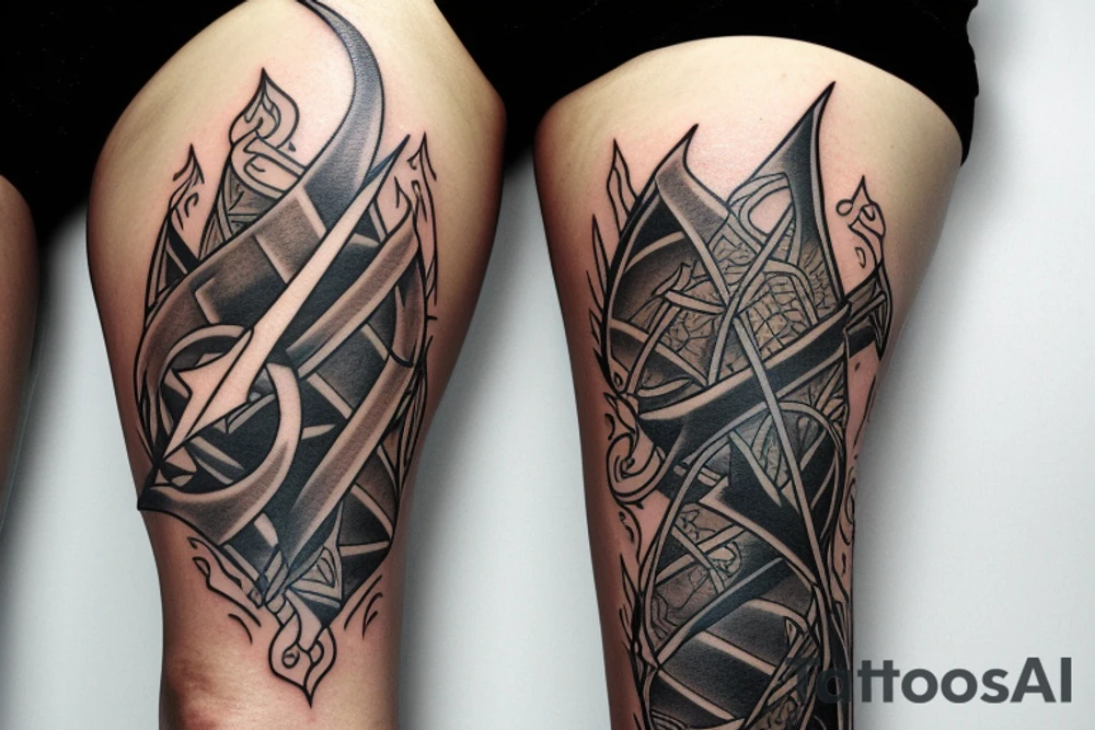 skyrim arrow in leg dowakin tattoo idea