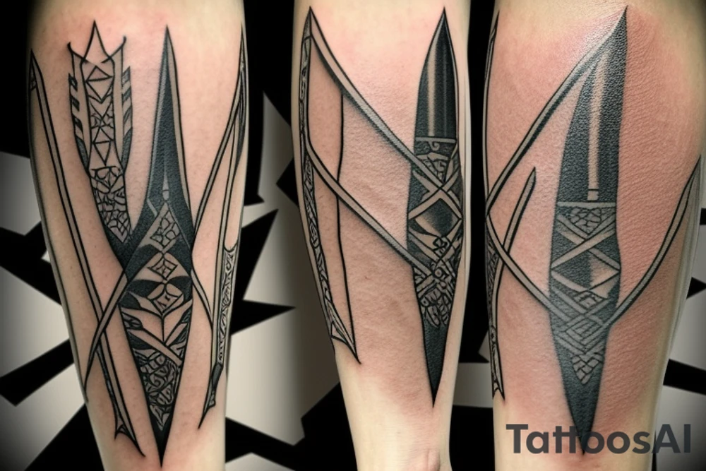 skyrim arrow in leg dowakin tattoo idea